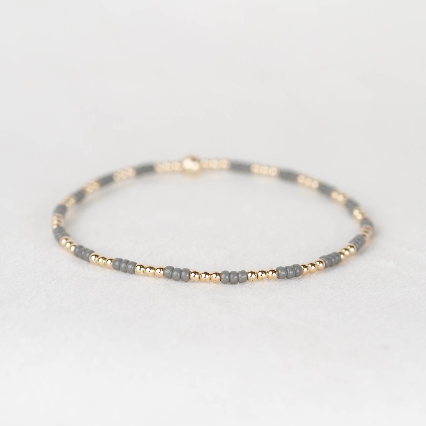 Madi seed bead bracelet with 14k gold filled or sterling silver beaded stretch bracelet